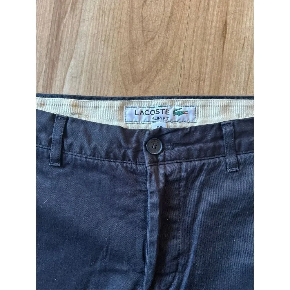 Lacoste Slim Fit Chino men’s flat solid bue shorts